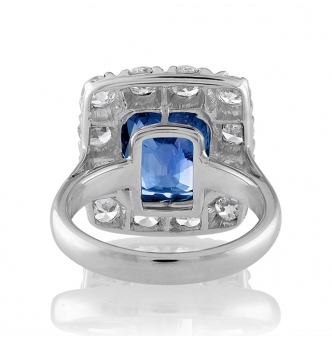 Rare Vintage AGL 8.65CTW Unheated Color-Shift Ceylon Sapphire AND Diamond 18KWG Ring