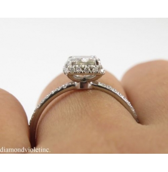 1.49ct Estate Vintage Radiant Diamond Engagement Wedding Ring Platinum EGL USA