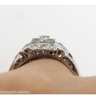 RESERVED... GIA 1.00ct Antique Vintage Edwardian Old Euro Diamond Engagement Wedding Ring Platinum 