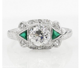 RESERVED... GIA 1.00ct Antique Vintage Edwardian Old Euro Diamond Engagement Wedding Ring Platinum 