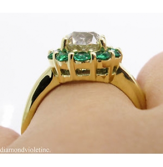 1.82ct Estate Vintage Old European Diamond Cluster Engagement Wedding 18k Yellow Gold Ring 