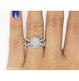 RESERVED... 1.55ct Estate Vintage Oval Diamond Engagement Wedding 14k White Gold Ring EGL USA