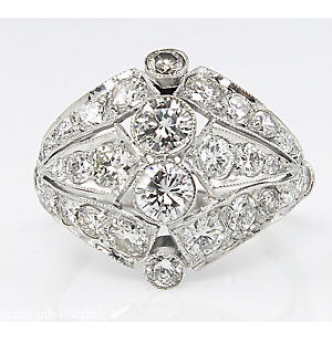 RESERVED... 2.89ct Estate Vintage Round Diamond Anniversary Wedding Platinum Ring EGL USA