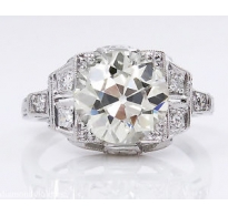 RESERVED... GIA 3.05ct Antique Vintage Art Deco Old European Diamond Engagement Wedding Platinum Ring