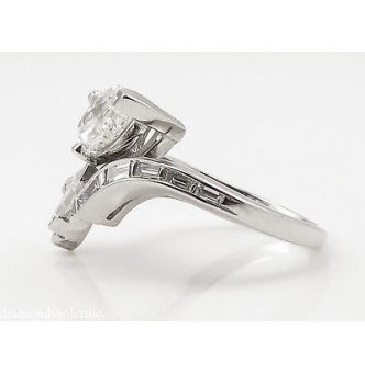 RESERVED... GIA 1.90ct Estate Vintage Old Pear Diamond Fashion Right Hand Platinum Ring 