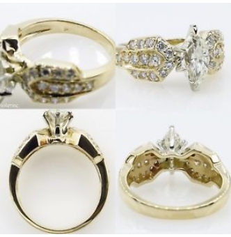 RESERVED... 1.72ct Estate Vintage Marquise Diamond Engagement Wedding 14k Yellow Gold Ring EGL USA