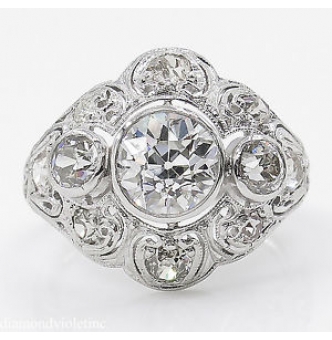 RESERVED... GIA 2.25ct Antique Vintage Old European Diamond Engagement Wedding Platinum Ring 
