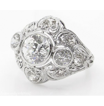 RESERVED... GIA 2.25ct Antique Vintage Old European Diamond Engagement Wedding Platinum Ring 