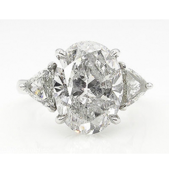 Reserved... GIA 5.67ct Estate Vintage Oval Diamond 3 Stone Engagement Wedding Platinum Ring