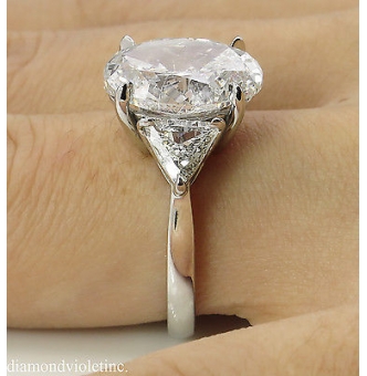 Reserved... GIA 5.67ct Estate Vintage Oval Diamond 3 Stone Engagement ...
