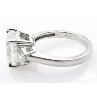 RESERVED...GIA 4.50ct Estate Vintage Cushion Diamond Three Stone Engagement Wedding Platinum Ring 