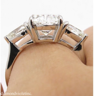 RESERVED... GIA 3.70ct Estate Vintage Oval Diamond 3 Stone Engagement Wedding Platinum Ring 