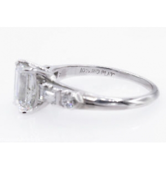 RESERVED... GIA 1.58ct Antique Vintage Emerald cut Diamond Engagement Wedding Platinum Ring 