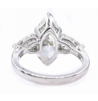 RESERVED...4.29ct Estate Vintage Marquise Diamond 3 Stone Engagement Wedding Platinum Ring 