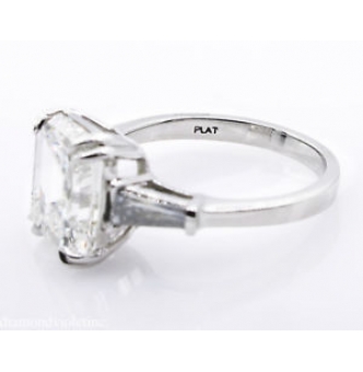 RESERVED... GIA 5.62ct Estate Vintage Emerald cut Diamond Engagement Wedding Platinum Ring