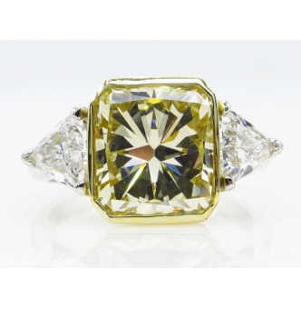 RESERVED... 6.06ct Estate Vintage Radiant Diamond 3 Stone Engagement Wedding Platinum/18k Ring EGL USA