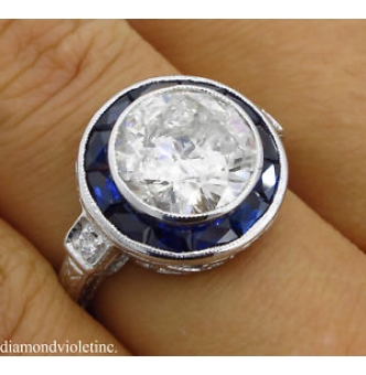 RESERVED...4.43ct Antique Vintage Art Deco Old European Diamond Engagement Wedding 18k White Gold Ring EGL USA