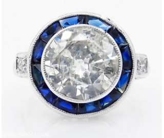 RESERVED...4.43ct Antique Vintage Art Deco Old European Diamond Engagement Wedding 18k White Gold Ring EGL USA