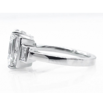 RESERVED... GIA 3.09ct Estate Vintage Emerald Diamond Engagement Wedding Platinum Ring 