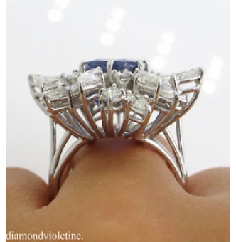 RESERVED...GIA 15.49ct Estate Vintage No Heat Blue Sapphire Diamond Engagement Anniversary Wedding Platinum Ring