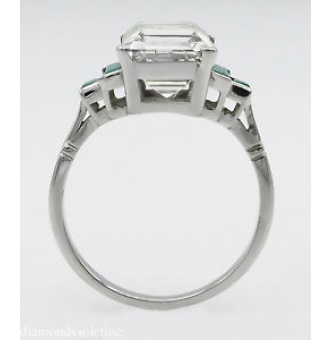RESERVED... 4.29ct Estate Vintage Asscher Diamond Engagement Wedding Platinum Ring EGL USA