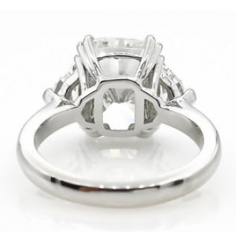RESERVED... GIA 6.01ct Estate Vintage Cushion Diamond Three-stone Engagement Wedding Platinum Ring 