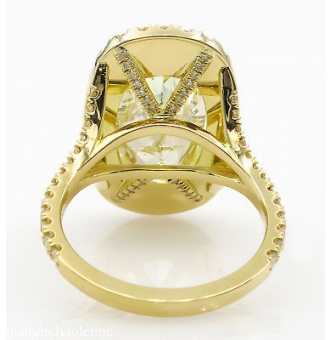 RESERVED.... 7.09ct Estate Vintage Fancy Yellow Oval Diamond Halo Engagement Wedding 18k Yellow Gold Ring EGL USA