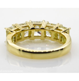 RESERVED... 4.07ct Estate Vintage Radiant Diamond 5 Stone Engagement Wedding 18k Yellow Gold Band Ring 