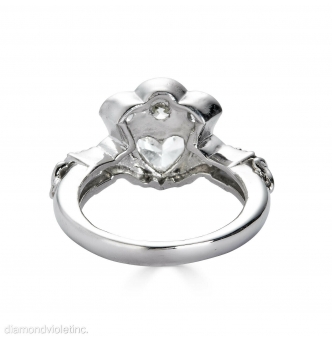 RESERVED... GIA 1.43ct Estate Vintage Heart Diamond Claddagh Engagement Wedding Platinum Ring 