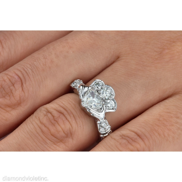 Heart Shaped Diamond Promise Ring 14K Gold