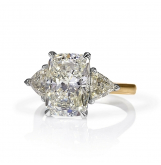 RESERVED .... GIA 5.06ct Estate Vintage Cushion Diamond Engagement Wedding 18k Yellow Gold Platinum Ring