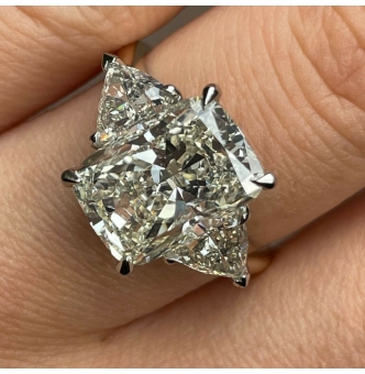 GIA 5.06ct Estate Vintage Cushion Diamond Engagement Wedding 18k Yellow Gold Platinum Ring