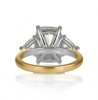 RESERVED .... GIA 5.06ct Estate Vintage Cushion Diamond Engagement Wedding 18k Yellow Gold Platinum Ring