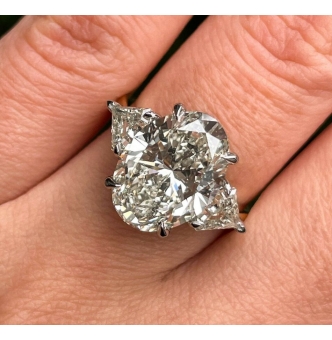 RESERVED... GIA Shy 6ct Estate Vintage Oval Diamond Engagement Wedding 18k YG Platinum Ring