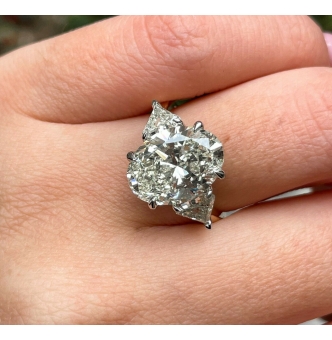 RESERVED... GIA Shy 6ct Estate Vintage Oval Diamond Engagement Wedding 18k YG Platinum Ring