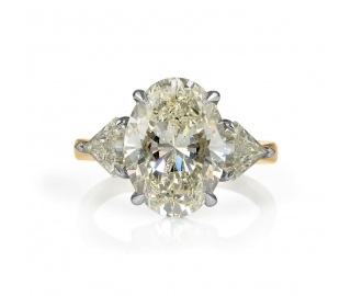 RESERVED... GIA Shy 6ct Estate Vintage Oval Diamond Engagement Wedding 18k YG Platinum Ring