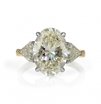 RESERVED... GIA Shy 6ct Estate Vintage Oval Diamond Engagement Wedding 18k YG Platinum Ring
