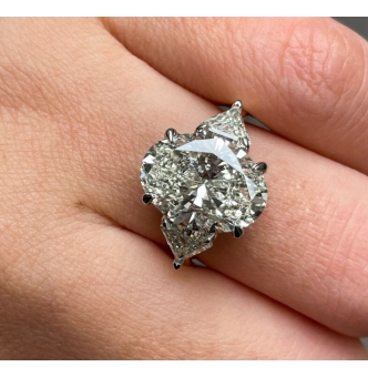 RESERVED... GIA Shy 6ct Estate Vintage Oval Diamond Engagement Wedding 18k YG Platinum Ring