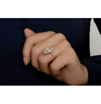  GIA 4.07ct Estate Vintage Pear Diamond Engagement Wedding 14k Rose Gold Ring 