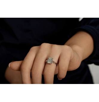 GIA 4.50ct Estate Vintage Emerald cut Diamond Engagement Wedding Platinum Ring
