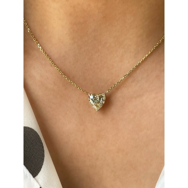 Unique Diamond Heart Pendant Love Necklace 14k Gold
