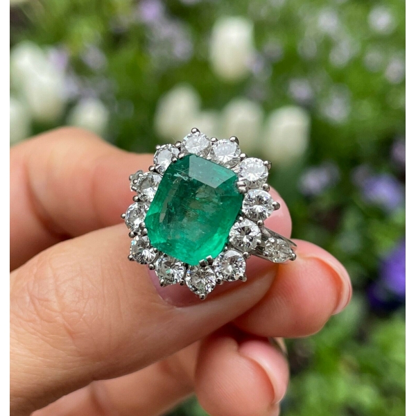 14K Yellow Gold Emerald Ring, Emerald Cut Emerald Ring, Diamond Cz Wedding  Ring, Green Emerald, Womens Wedding Bands, Engagement Rings