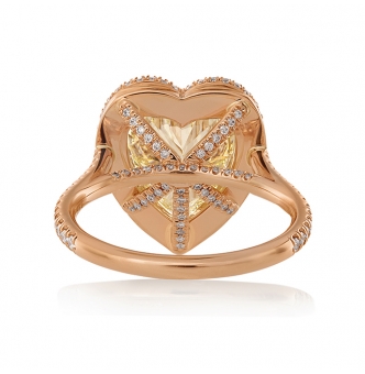 GIA 5.06ct Estate Vintage Heart Diamond Engagement Wedding Rose Gold Ring